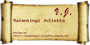 Valentinyi Julietta névjegykártya